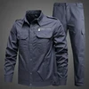 Spring Work Clothing Set Men Tactics Military Cotton Combat Cotton Shirts and Cargo Pants Army Green Causal Loose Suits Summer 2