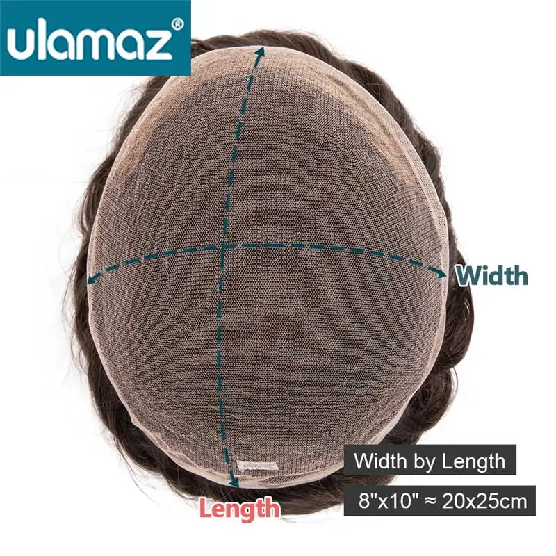 Bleach Knots Lace Front Male Hair Prosthesis Man Wig Human Hair French Lace Toupee Wigs For Men Full Lace Hair System Men's Wig 5