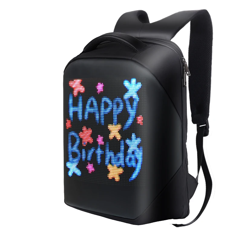 Waterproof BLUETH Ver Smart Screen Dynamic LED Backpack Advertising Walking Backpack Cellphone Patterns Laptop Bag