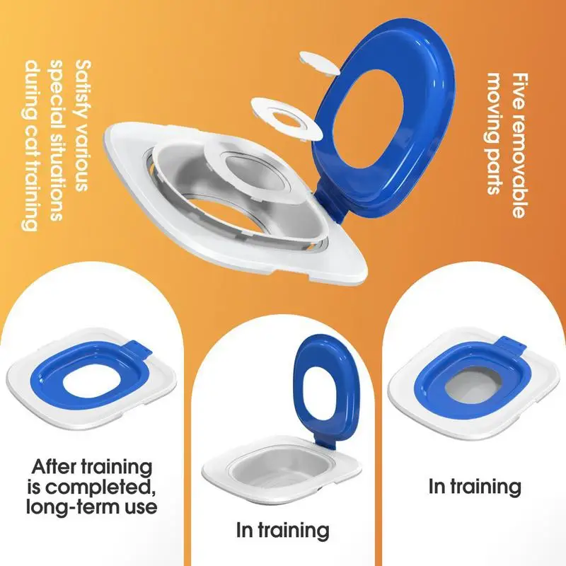 Portable Cat Litter Tray Cat Toilet Training Kitten Potty Train System Reusable Pet Toilet Trainer For Teaching Cat Dog To Use