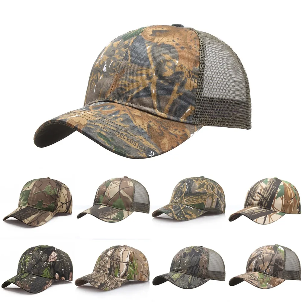 1PC Polyester 9 Colors Camouflage Hat Adjustable Mens Hunting Fishing Army Baseball Cap