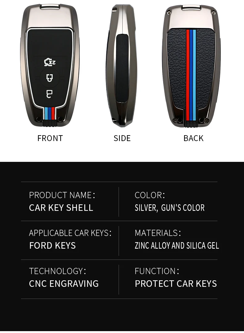 Custodia per chiave Auto in lega per Ford Fusion Mondeo Mustang Explorer F150 Edge EcoSport per Lincoln portachiavi 2021 protezione automatica - S88b3cc46cda7438b9dc4823caaa975a0O
