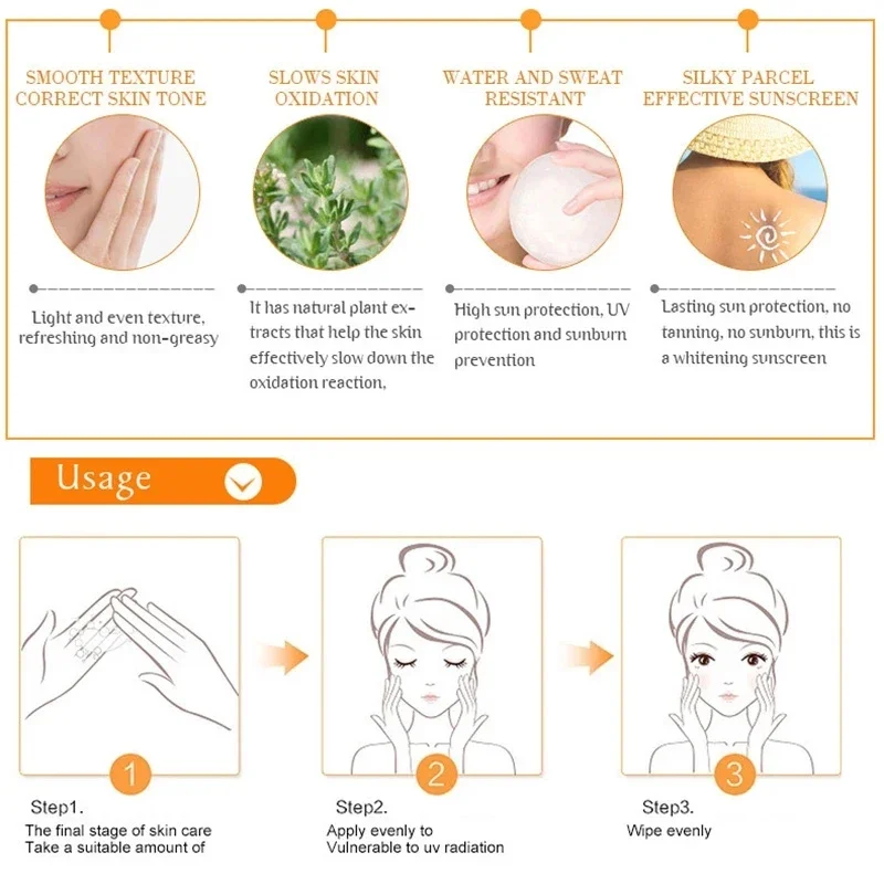 Face Body Sunscreen Cream UV Resistance Anti-Wrinkle Moisturizing Cream Brightening Uniform Skin Tone Waterproof 50ml