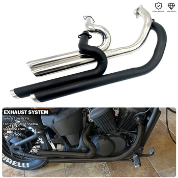 Motorcycle Duals Exhaust Full System Muffler Fit For Honda Steed Shadow VT400 VT600 VLX400 VLX600 VT400C VT 400 VT600C VLX 600