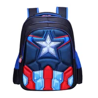 Disney Captain America Kids 3d Cute Spiderman Design Print Backpack Children Bag Boys Primary School Bag Kindergarten Backpack 5