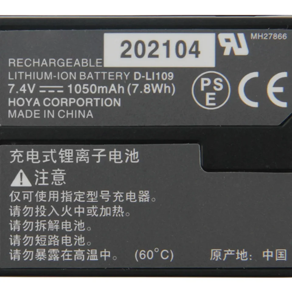 Original Pentax D-Li109 Camera Battery For Kr K2 KS1 KS2 K30 K50 K500 K-2 DBC109