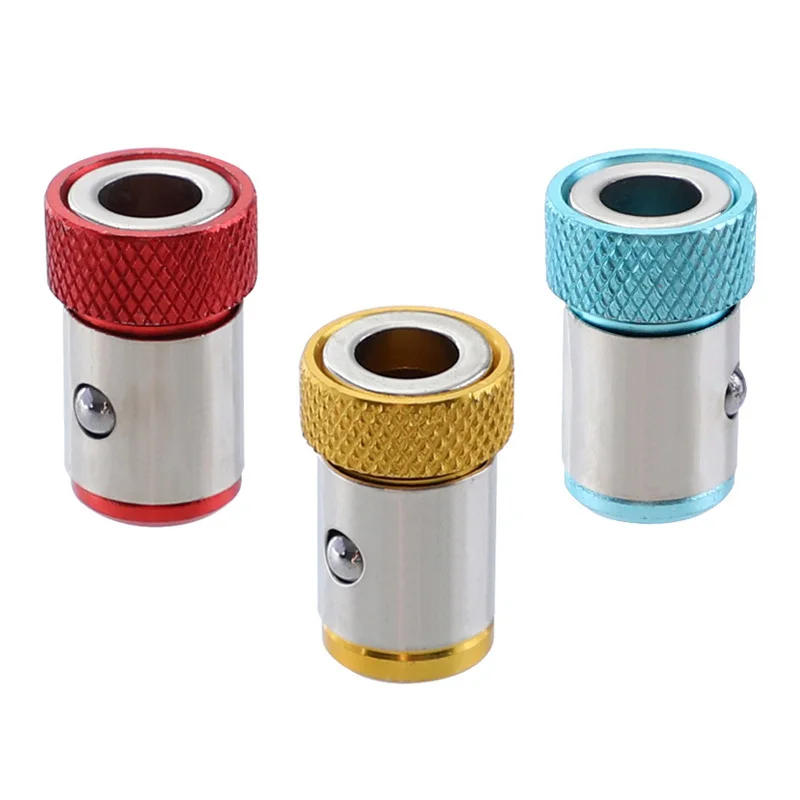 범용 마그네틱 링 드릴 헤드 스크루드라이버 비트, 강력한 자화 금속, 6.35mm 1/4 인치 육각 자석 드라이버 수공구, 3 개