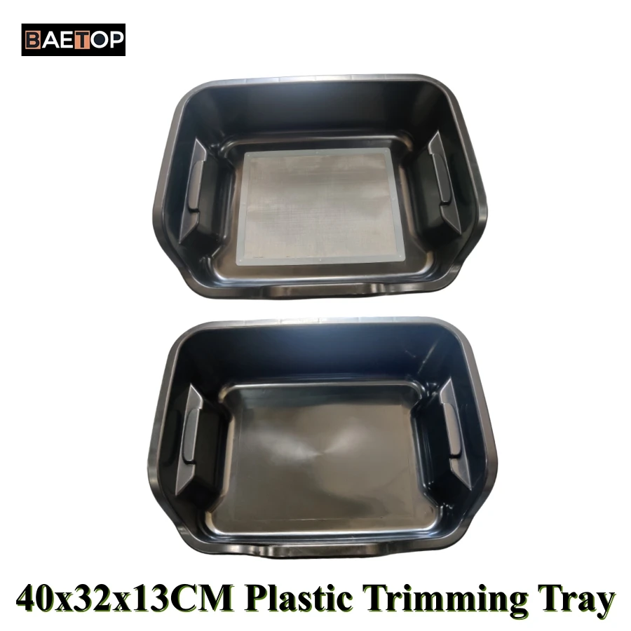 2 PCS Black Plastic Trimming Tray Set with 150 Micron Screen Mesh