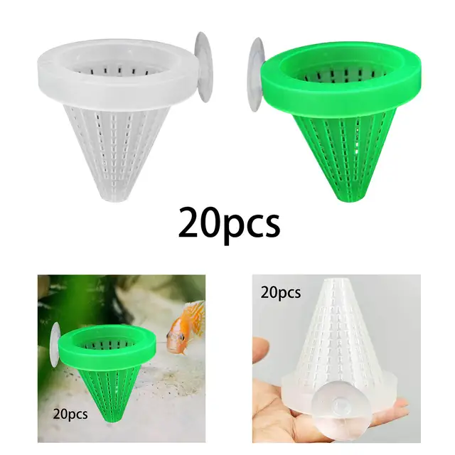 20 Pieces Fish Tank Feeding Cup with Sucker Portable Fish Food feed Tool Multipurpose Feeding Fish Food Feeder Aquarium Feeder 4