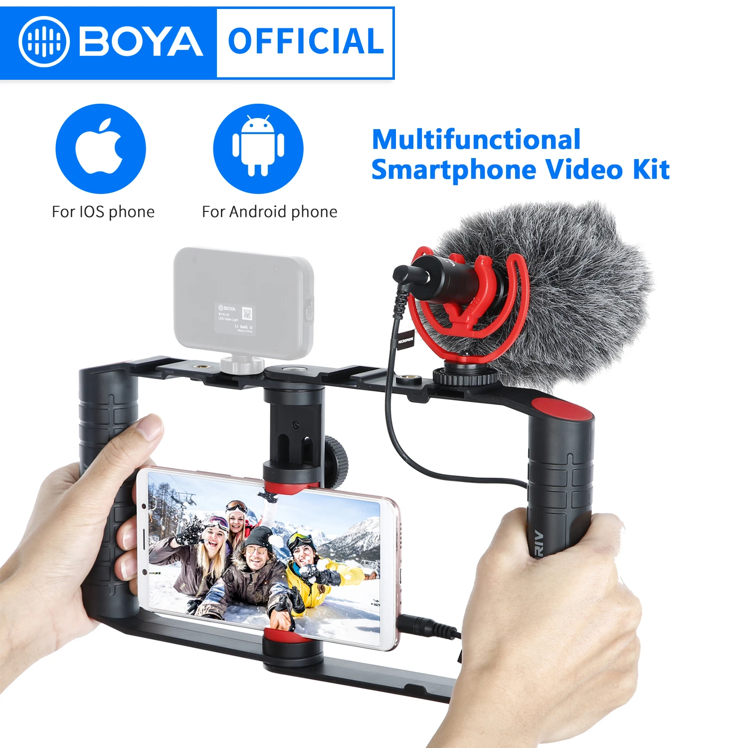 BOYA BY VG380 Multifunctional Smartphone Video Rig Kit with Tripod+Holder  Smartphone Cage + Shotgun Mini Microphone for Vlogging|Microphones| -  AliExpress
