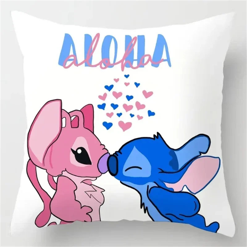 Cushion Cover Anime Disney Stitch Cushion Cover Kawaii Lilo & Stitch Printed Pillowcase Cartoon Frozen Elsa Cushion Cover 45x45cm cushion cover,pillow case cover,baby pillow cover