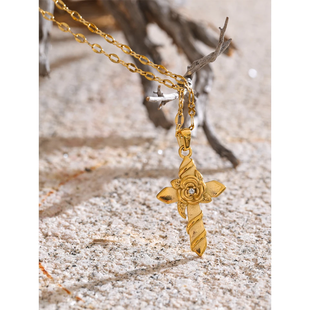 Yhpup Stainless Steel Flower Jewelry
