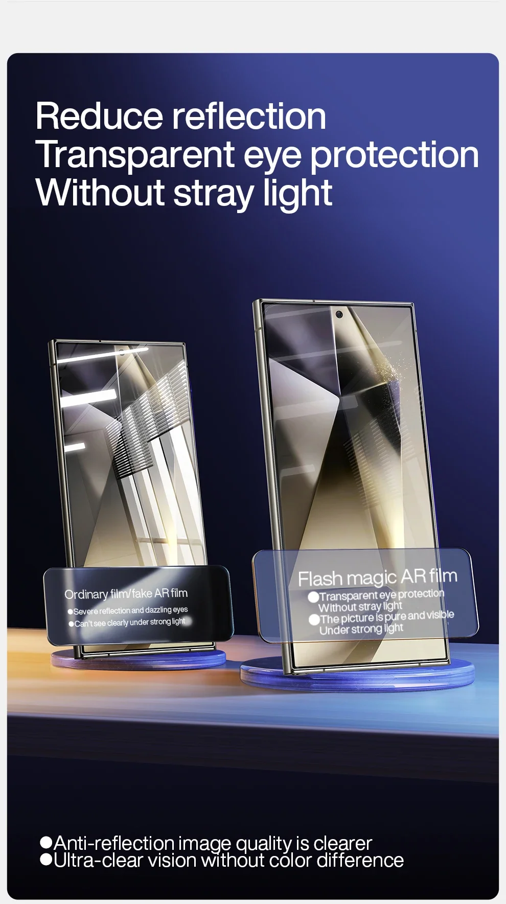 SmartDevil HD Anti-Reflexion Displayschutzfolie für Samsung S24 Ultra S24 Plus HD gehärtetes Glas vollständige Abdeckung staubdicht für S25 – Detail 5