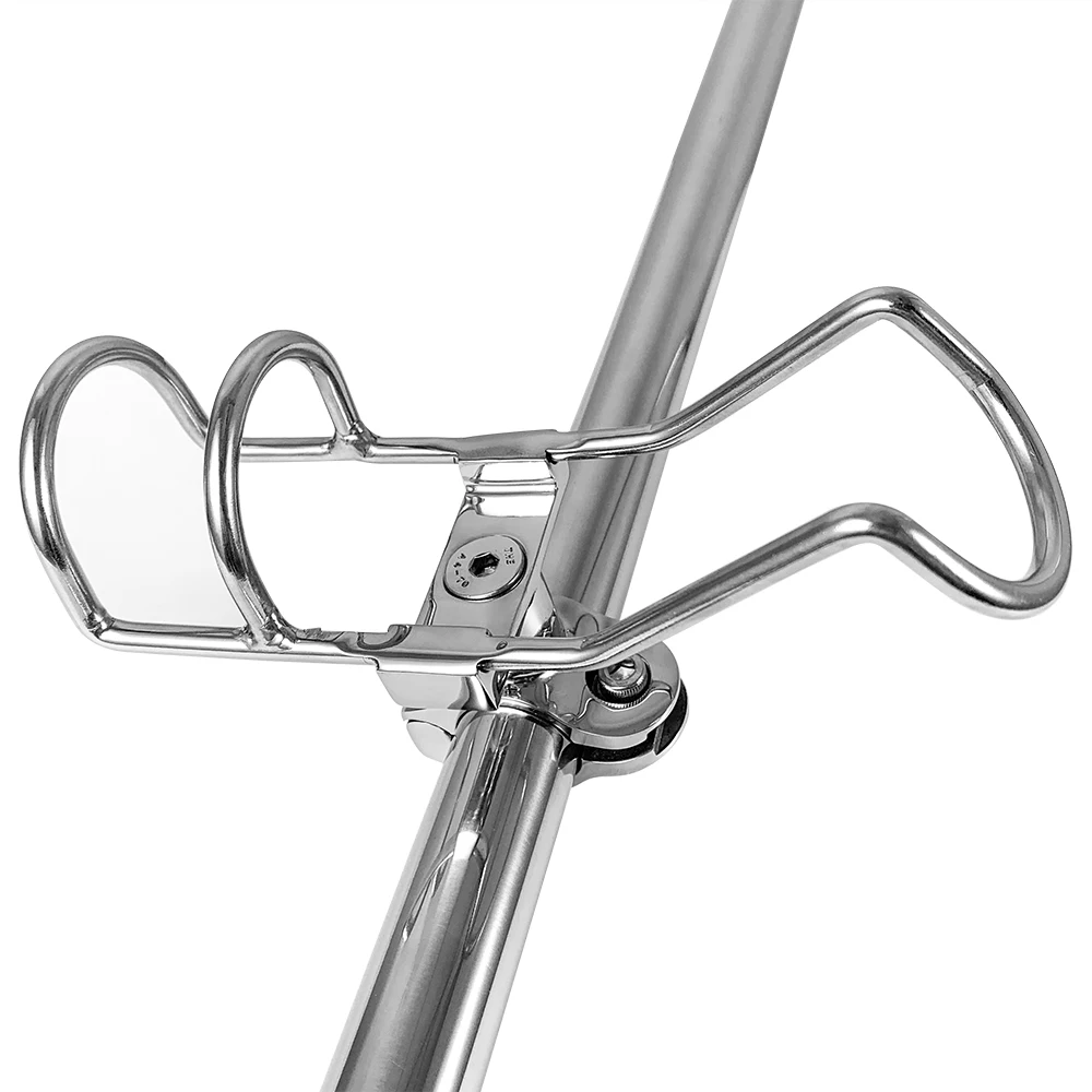 316 Stainless steel Rail Mounted Clamp on Rod Holder Double