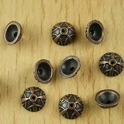 

30pcs 9.2mm hole is 1mm copper-tone bowl design spacer bead caps H2184