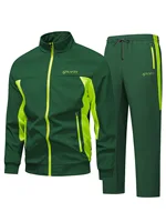 Nouvelle veste de cyclisme et de course pour homme, pour un usage sportif décontracté, avec col montant et design multicolore - Ensemble 2 pièces - 2526 2