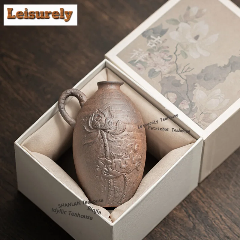 Ancient Style Old Rock Clay Vase Aesthetic Cachepot Terrarium Plant Pot Household Flowerpot Tea Ceremony Accessories Ornaments