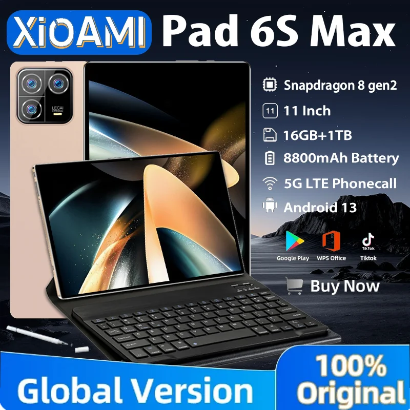 Tablet Pc Original Mi Pad 6s MAX 12GB/16GB 1TB ROM Snapdragon 8 gen2 GPS 11" Screen 8800mAh Global Firmware Wifi