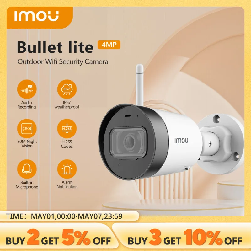 IMOU-Bullet-Lite-4MP-IP67-Waterproof-Built-in-Microphone-Alarm ...