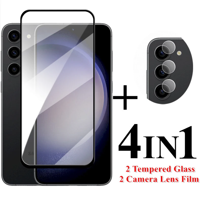 

For Samsung Galaxy S23 Plus 5G Screen Protector 6.6 inch Full Cover Glass Samsung S23 Plus Tempered Glass Galaxy S23 Lens Flim