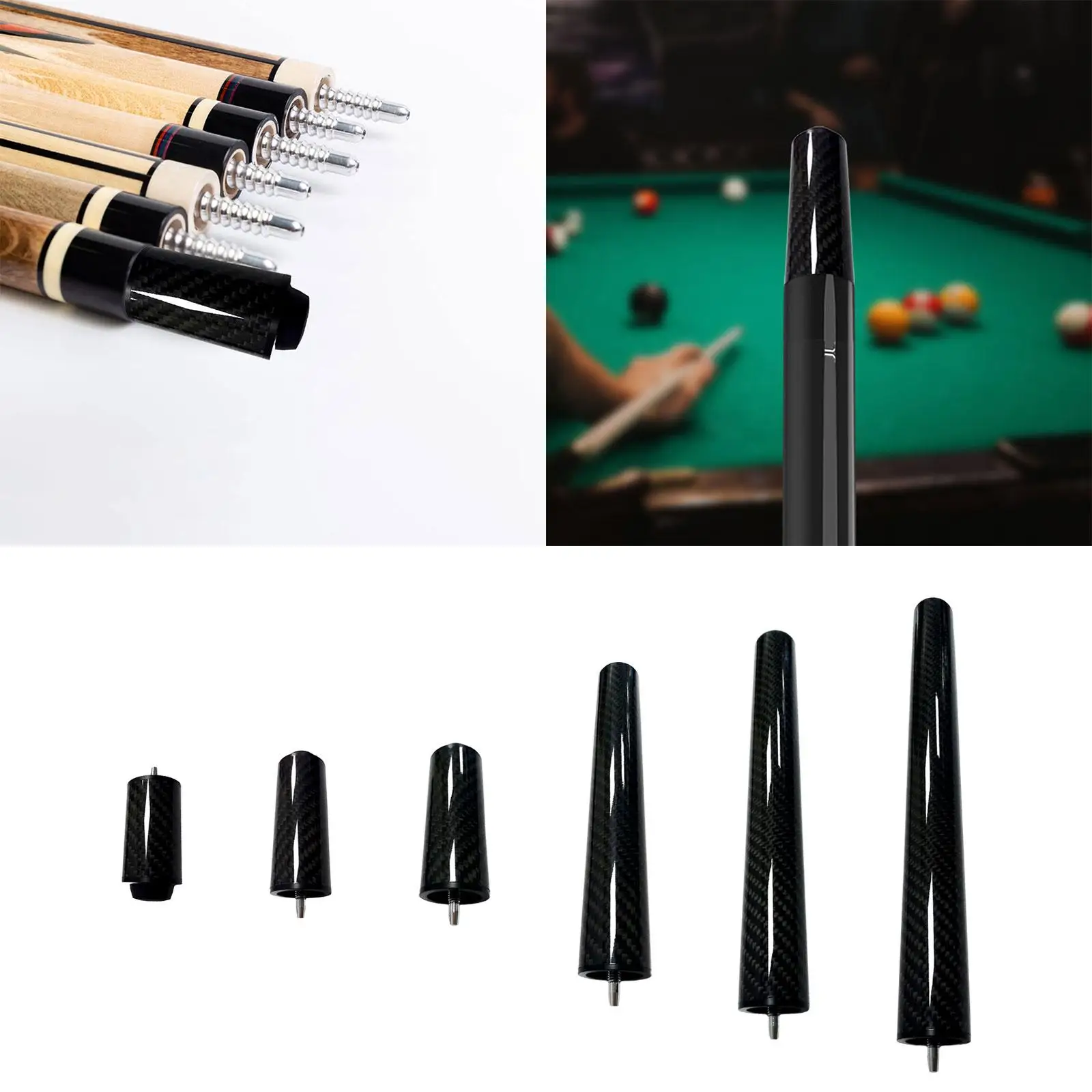 Pool Cue Extender Cue Lengthener Durable Portable Billiards Pool Cue Sticks Extension for Games Enthusiast Beginners Trainer