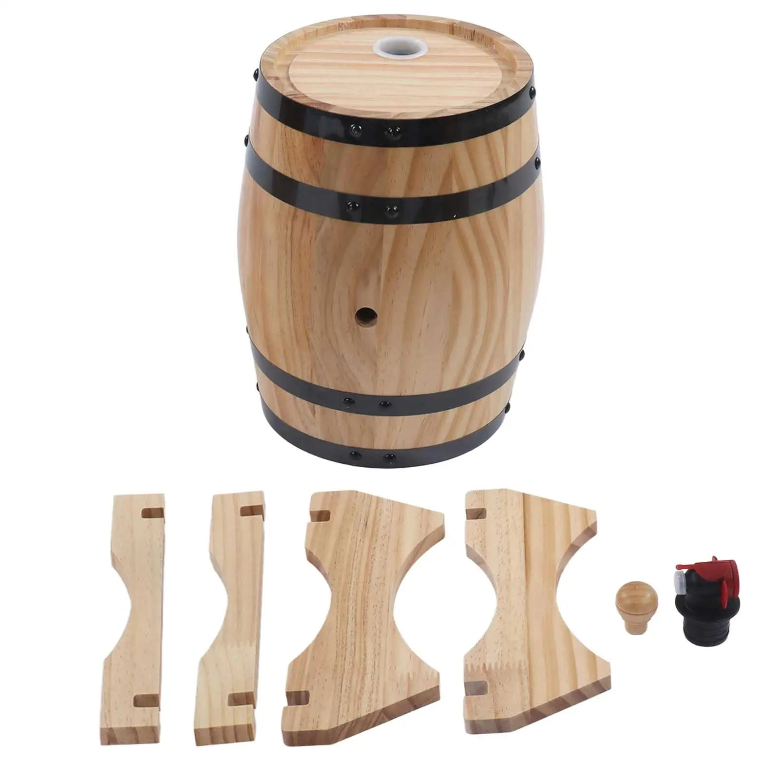 Wooden Wine Oak Barrels 1/3/5L Decor Ornaments Bar Brew Beer Keg Tap Dispenser