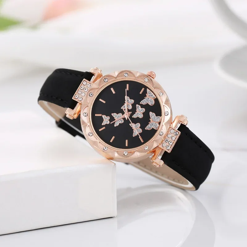 

Watch Women Fashionable and Personalized Minimalist Watch Butterfly Digital Dial Matte Belt Watches for Women Relojes Para Mujer