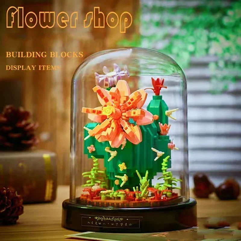 Flowers Rose Building Block Bouquet Kit DIY Flowers Toys Bonsai Tree Sets  with Cover Botanical Collection Holiday Bricks Gifts - AliExpress
