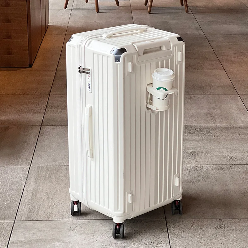 Travel suitcase with wheels Carry-on suitcase koffer trolley coach bag mala de viagem With cup holder Large capacity