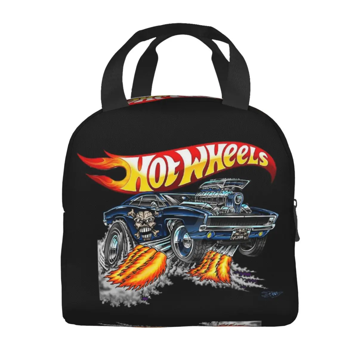 Custom Sport Car Hot Wheels Acceleracers Insulated Lunch Bag for Women Waterproof Cartoon Car Thermal Cooler Lunch Tote School 3