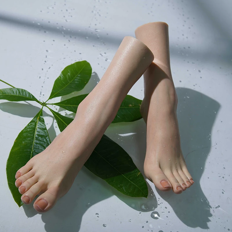 Silicone Female Foot Model Artificial False Nail Practice Mannequin Feet Fetish Shooting Display Props Collecting 1:1 Real Z3725