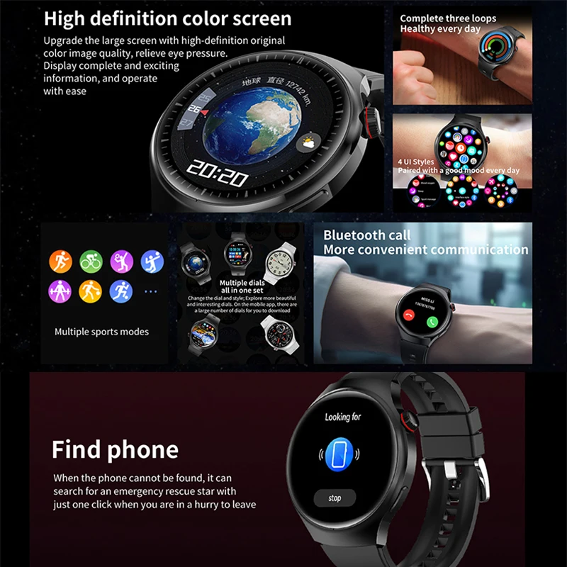 2026 Smart Watch Multi-Sport Mode Sleep Bluetooth Call HD Screen Health Monitoring Heart Rate Blood Oxygen Men Women Smart Watch 4