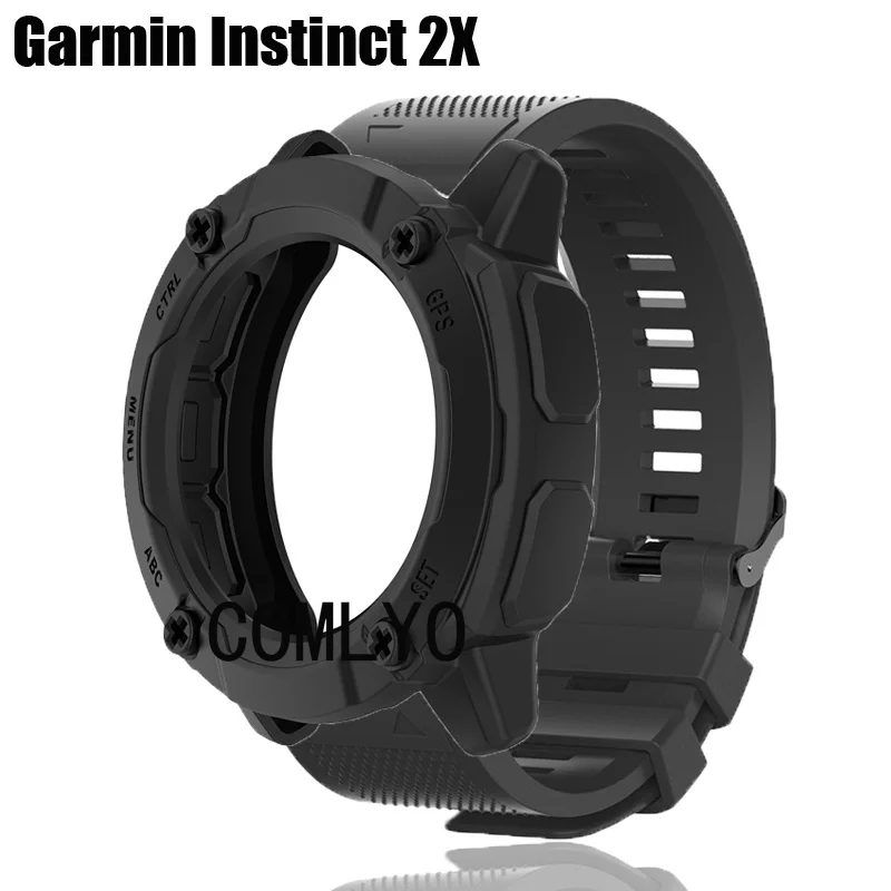 

2in1 For Garmin Instinct 2X Case TPU Protective Bumper Protector Cover Strap Easyfit Silicone Bracelet Band
