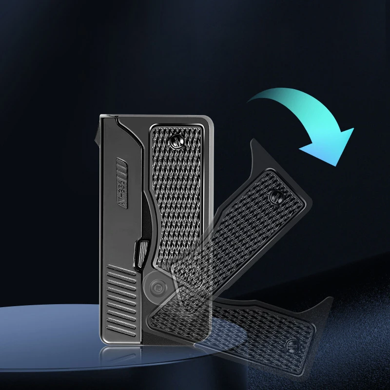 Butane Gas Lighter Windproof Gas-Electric Plasma Type C USB Rechargable Folding Gun Turbo Jet Flame Cigar