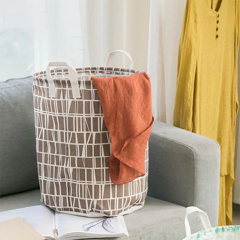 Foldable Waterproof Dirty Laundry Bucket, Portable Home Laundry Bag, Cotton  Linen Basket, Large Capacity Storage Box