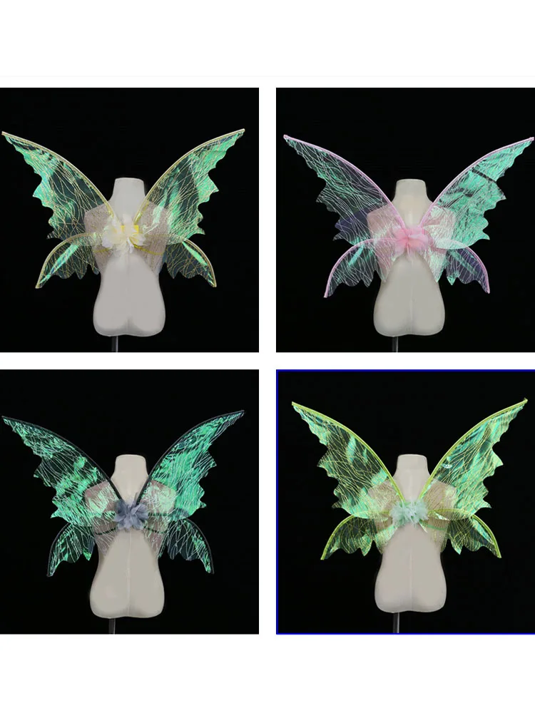 

Kids Girls Fairy Wings Angel Cosplay Halloween Party Dress Up Festival Rave Performance Props