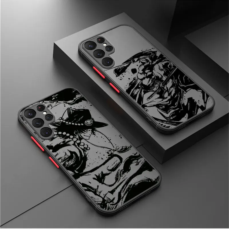 

Matte Phone Case for Samsung Galaxy S23 S22 Ultra S21 S20 FE S10 S9 S8 Plus S7 Note 20 Ultra 10 Lite Sanji Zoro Ace Shanks
