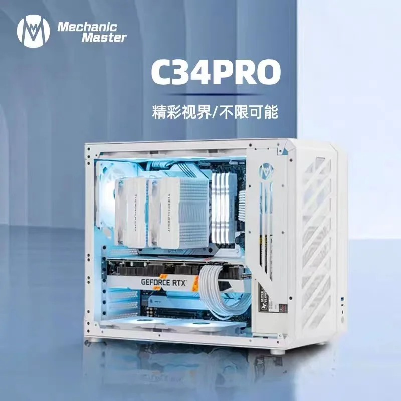 Mechanic Master C34 Pro ATX/EATX/MATX Aluminum Alloy Computer Case PC Desktop SupportATX PSU 360/240/240 Water Cooling