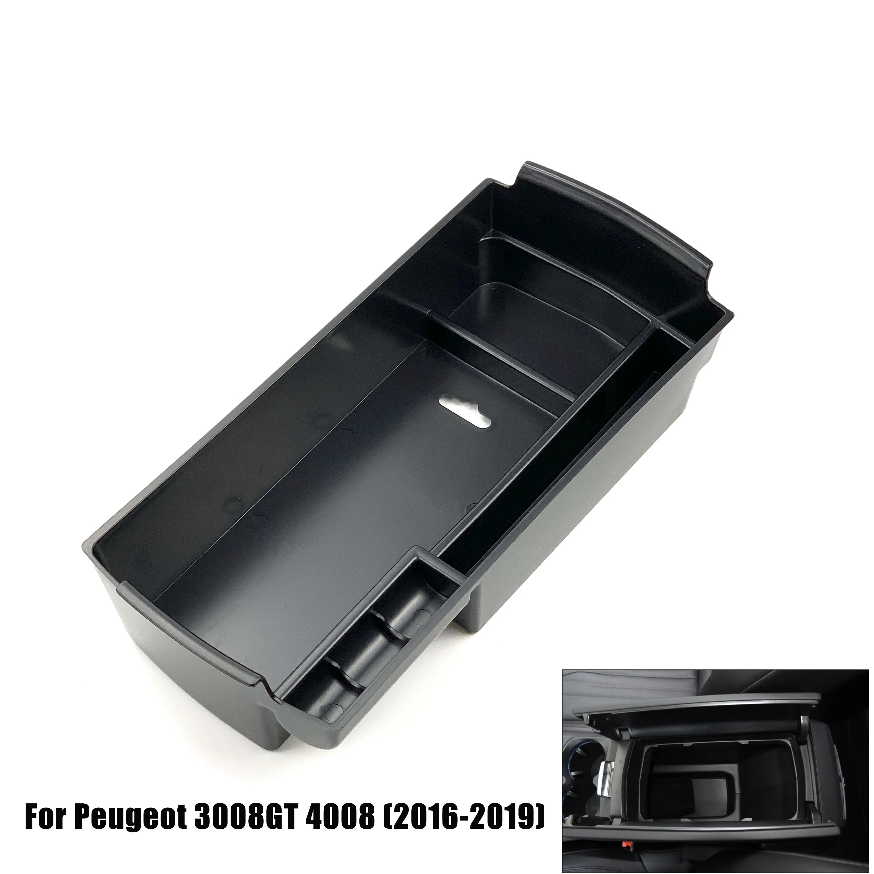 Accoudoir Central Peugeot 2008/208 2019-2024 - Rangement Cuir Noir Avec Ports USB