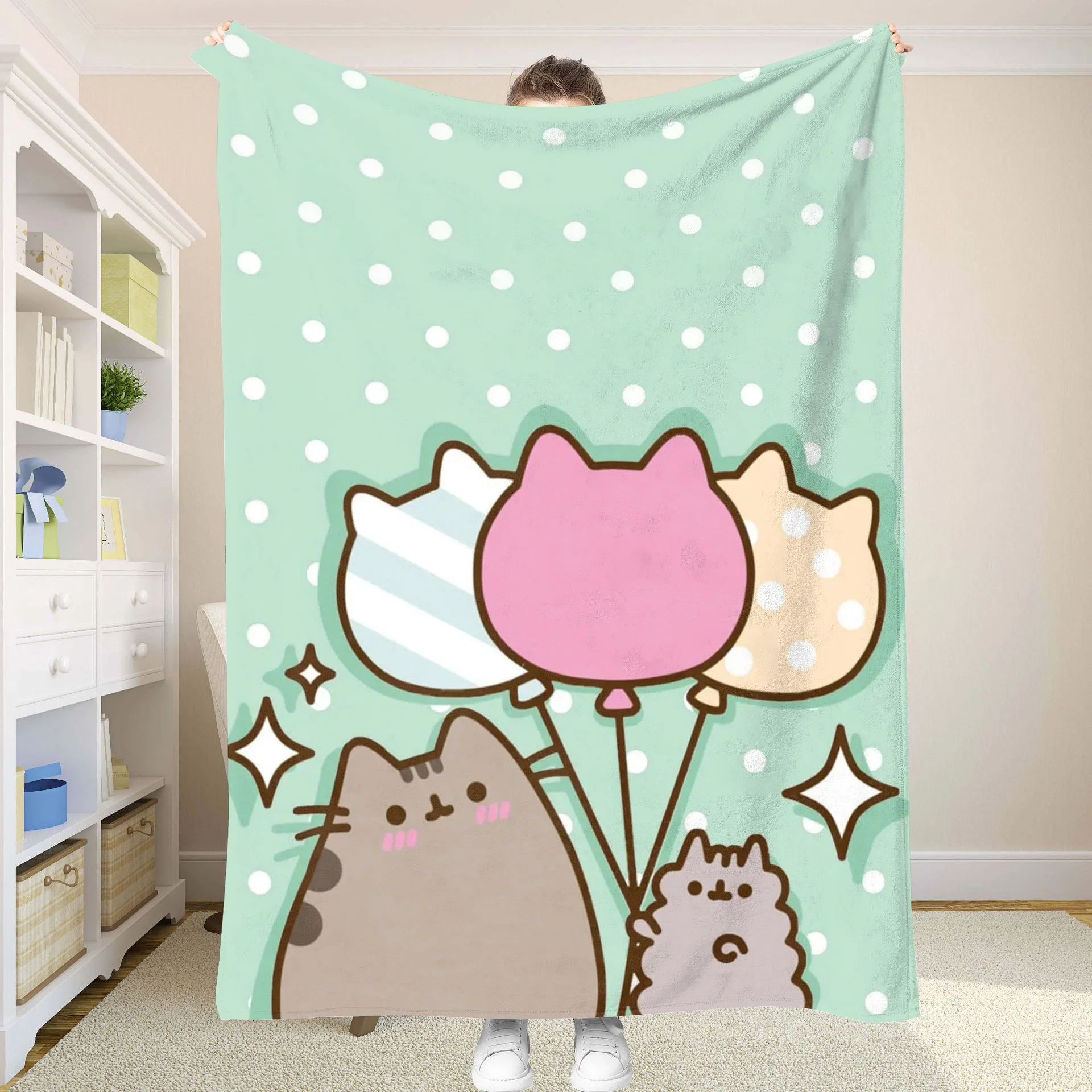Nap Blanket Pusheenes Throw Blanket for Sofa Blankets Home and Decoration Double Bed Blankets & Throws Summer Comforter Anime 3