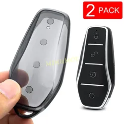 Black/Clear Transparent 4 - Button Car Key Fob Protective Case - Set of 2 (2x Key Case (Black))
