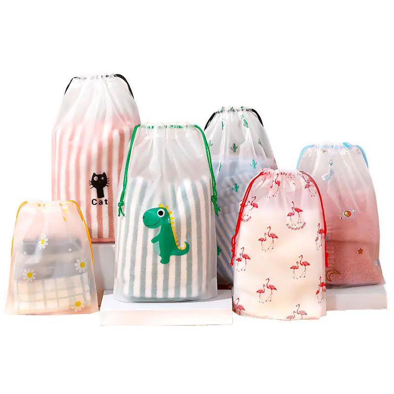 Drawstring Swimming Bags Transparent Beach Seaside Storage Bag Waterproof Dry Clothes Family Outdoor Travel Portable PE Pouch for dry bag,waterproof bag,swimming bag