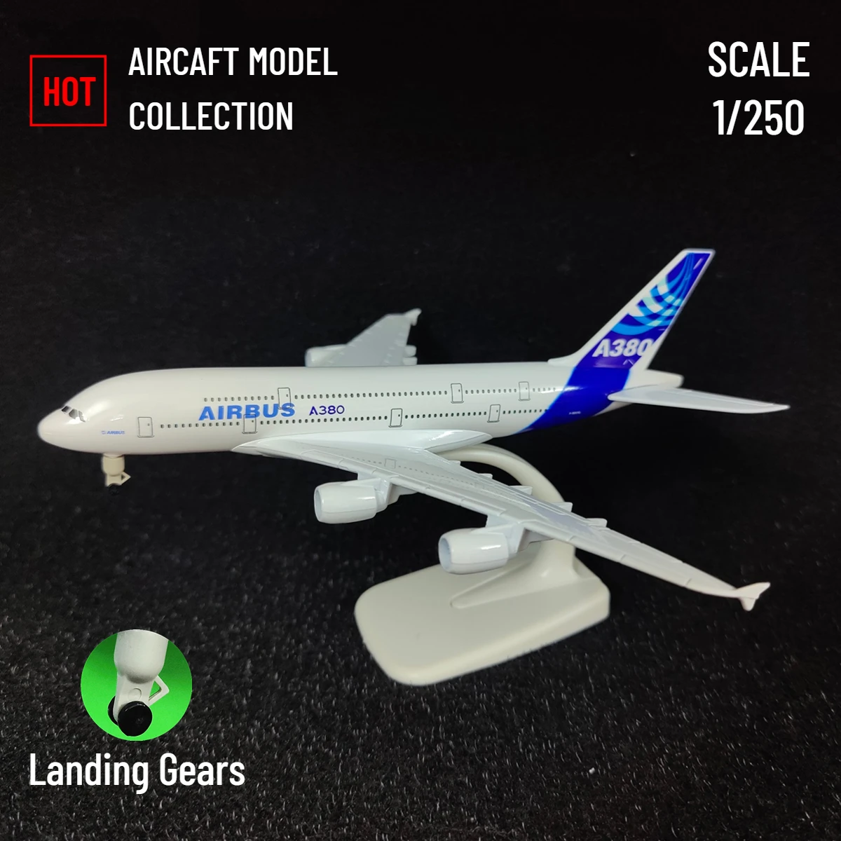 

Масштаб 1:250 Φ 20 см, копия авиационного миниатюрного самолета аэробуса A380, офисный декор, Детская Подарочная игрушка для мальчика