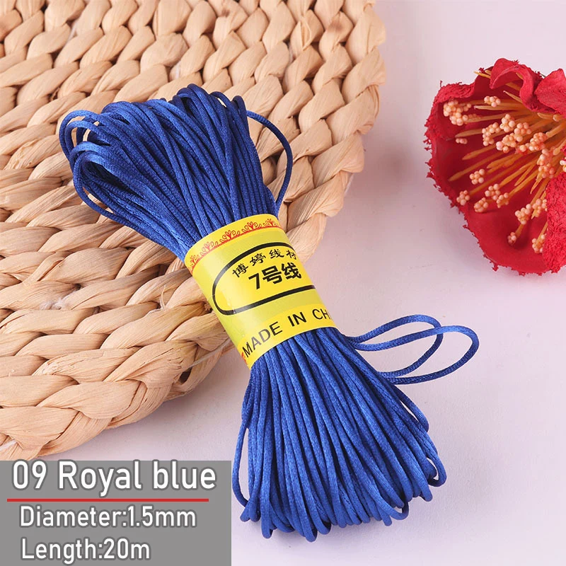 Bulk Nylon Satin Cord for DIY Knotting and Jewelry Making - 1.5mm Thickness