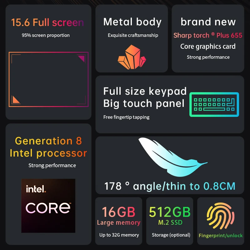  8  ھ i5 8279U ̹ Ʈ, 15.6 ġ DDR4 16GB RAM 512GB 1TB SSD,  11 Ż ٵ Ͻ ޴ ǻ