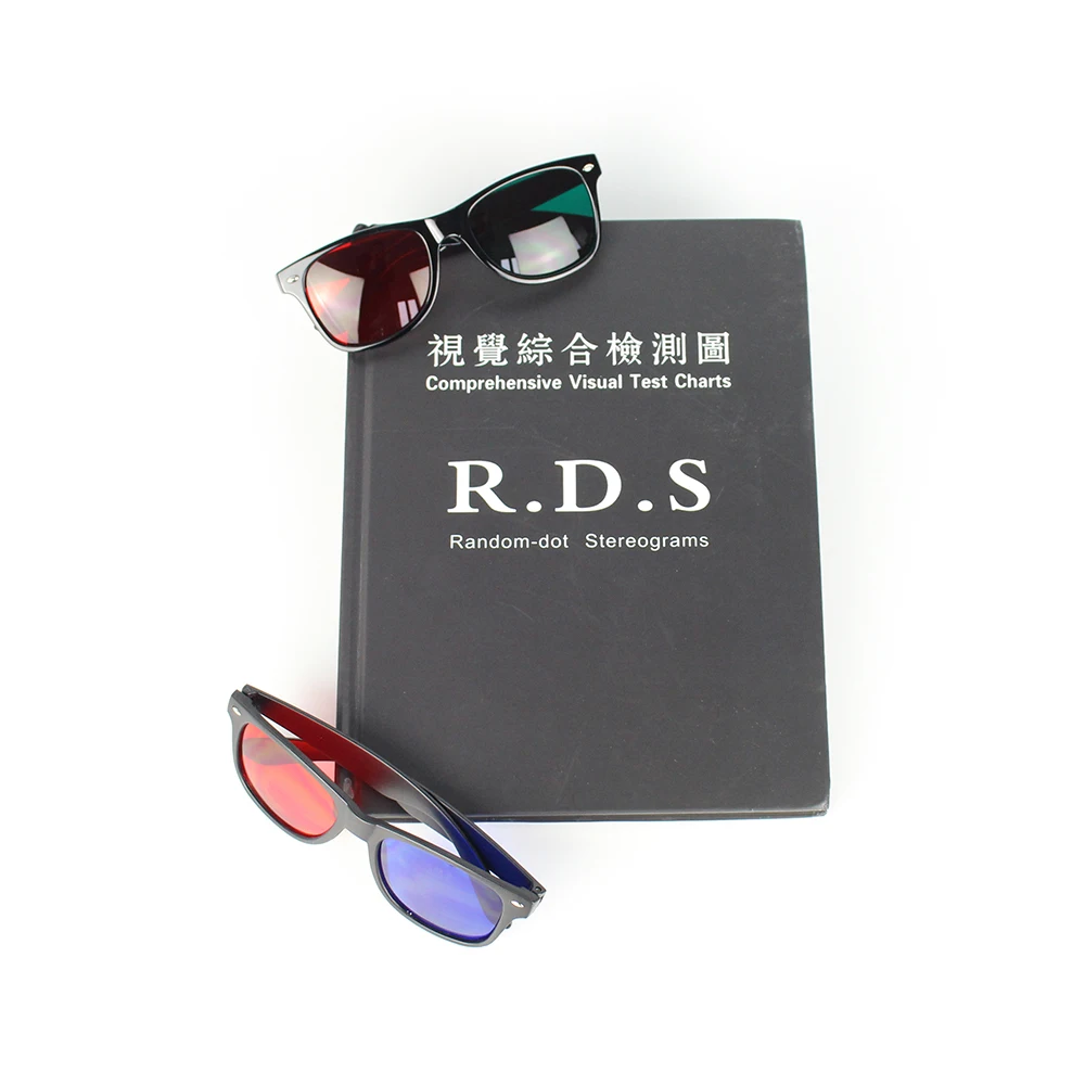 Comprehensive Visual Test Charts Color Blindness Astigmatism Amsler Test Chart with Eyeglasses Random-dot Stereogram Visual Test