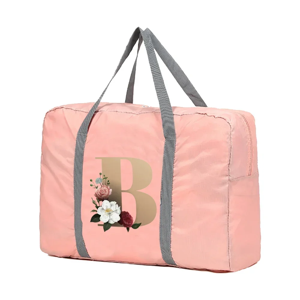 Boston bag Duffle Bag Foldable Handbags Clothes Organizer gold Pattern series Luggage Large Capacity Travel Storage Zipper Bags
