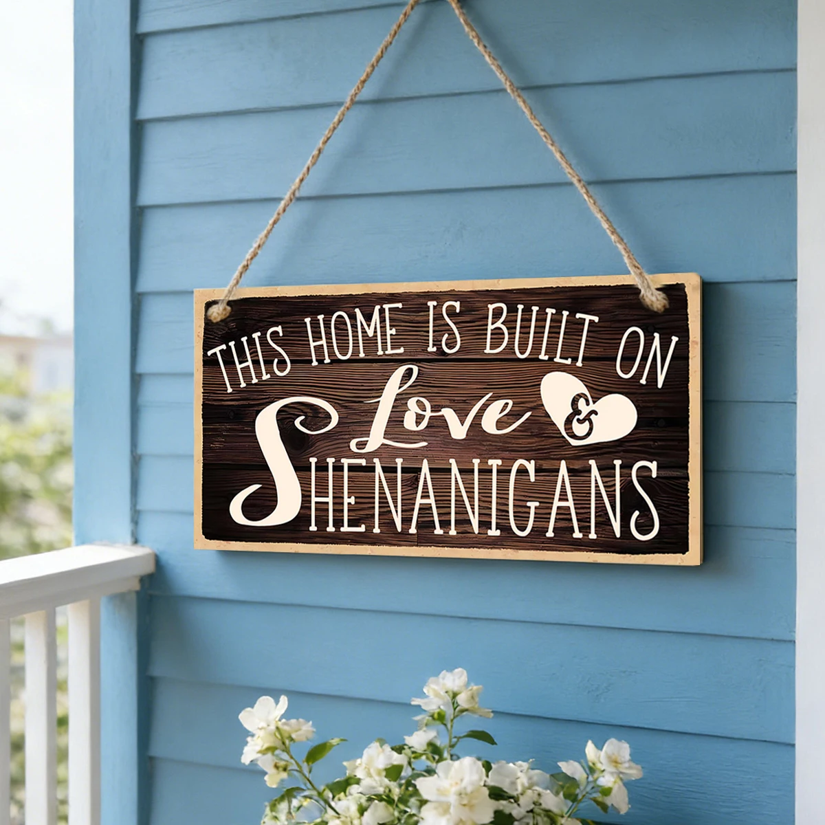 1PC, simple and creative English signboard, lightweight wooden material warm decorative hanging plate