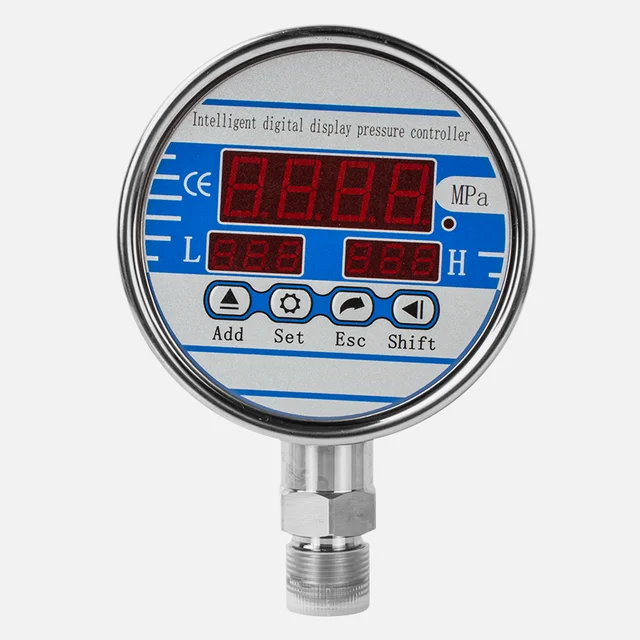 0-60Mpa Digital Pressure Gauge 100mm Dial Electronic Contact Hydraulic Pressure Gauge 200bar 400 bar Pressure Guage M20*1.5
