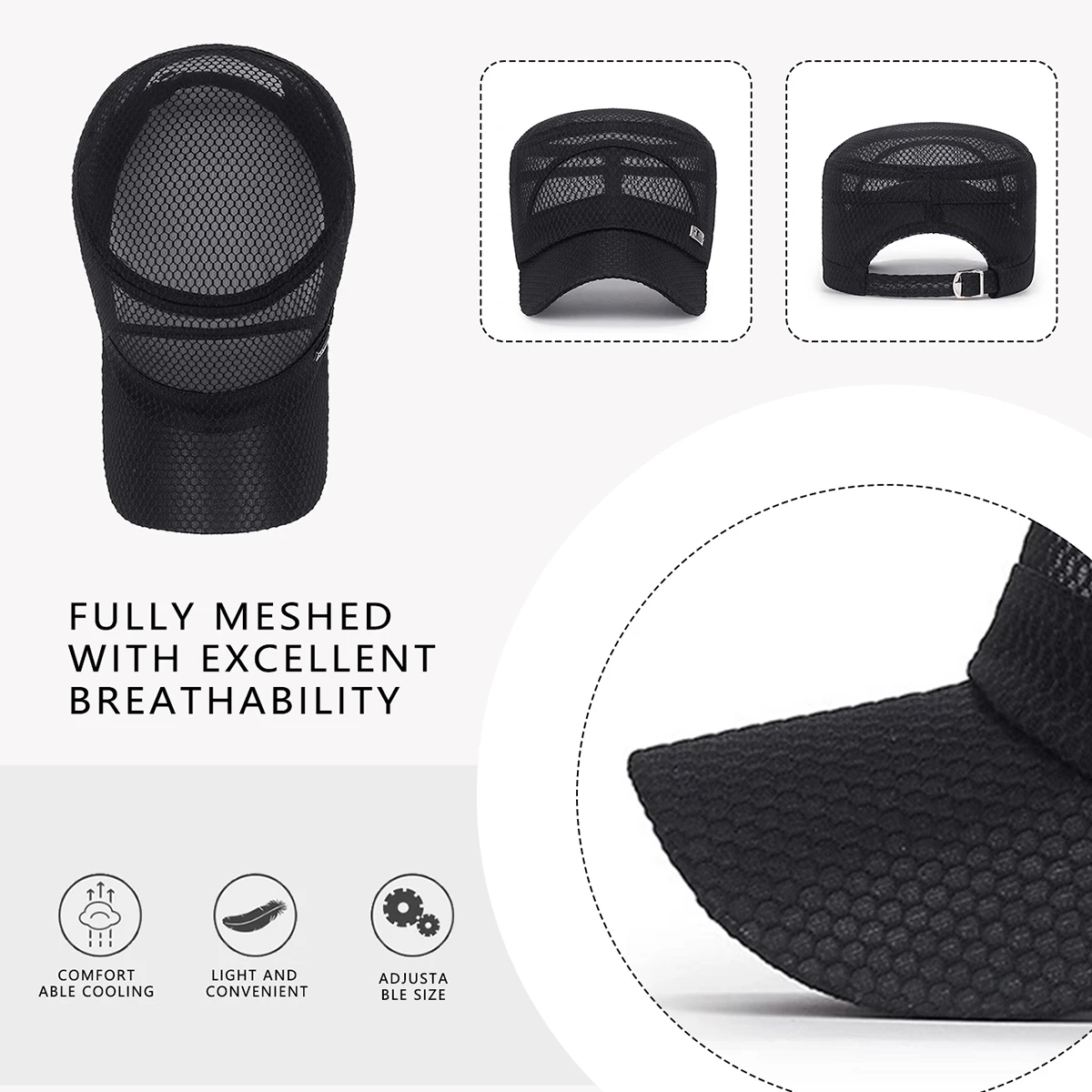 Summer New Hat Men's Flat Cap Casual Outdoor Sunshade Hat Mesh Breathable Fishing Hat Peaked Cap Hiking Mountaineering Picnic